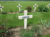 The stone cross of a French grave