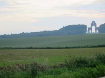 Thiepval Memorial and Thiepval wood from one mile away.