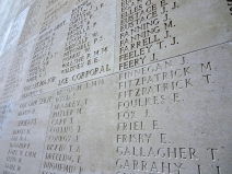 Names of the missing on the Thiepval Memorial